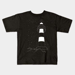 Lighthouse and the stars. Kids T-Shirt